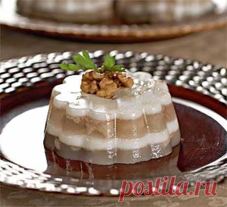 Заливное из курицы с грецкими орехами, закуска. Пошаговый рецепт с фото на Gastronom.ru