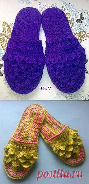 Мастер-класс по вязанию тапочек узором "Чешуйки". 1-я часть. / Вязание крючком. Ваши работы / PassionForum - мастер-классы по рукоделию