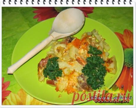 Картофельно-грибная запеканка с овощами