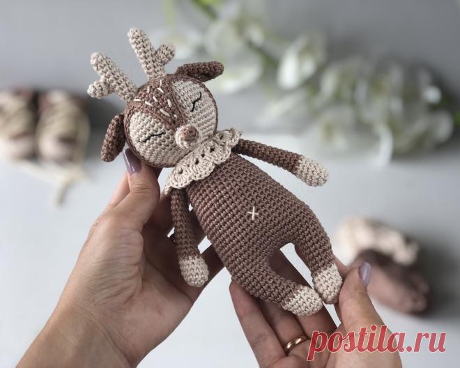 Схемы вязания крючком игрушки Оленёнок - пошаговое описание | Мастер Класс Винеры Эйер Схемы вязания. Описание игрушки Олень (PDF).