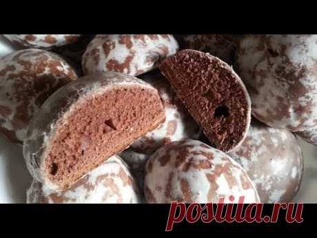 Шоколадные пряники в сахарной глазури.