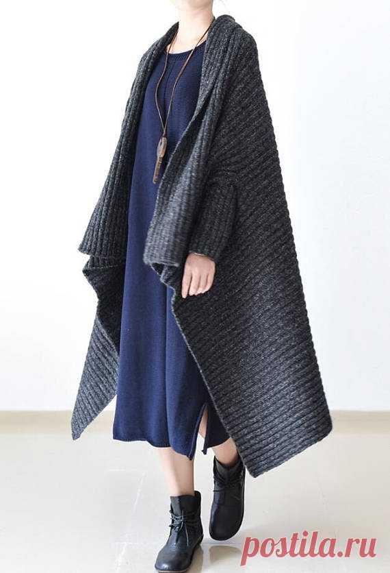 Dark gray sweater coat large size clothes funny sweater