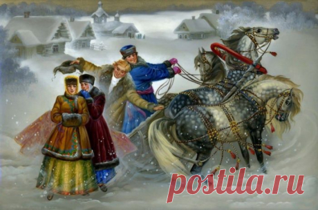 Русская старина..Федоскинская лаковая миниатюра..