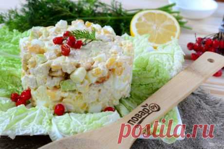 Салат из кукурузы и куриной грудки - пошаговый рецепт с фото на Повар.ру