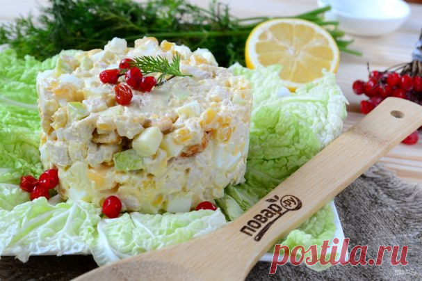 Салат из кукурузы и куриной грудки - пошаговый рецепт с фото на Повар.ру