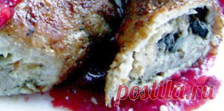 Рулет свинина с клюквой в духовке