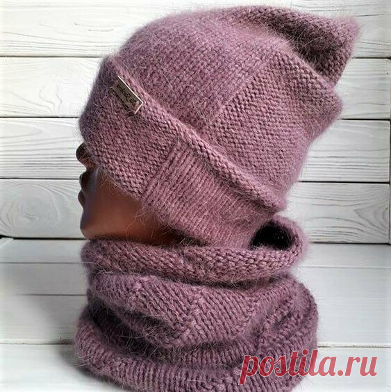 Шапка бини простым узором (Вязание спицами) — Журнал Вдохновение Рукодельницы