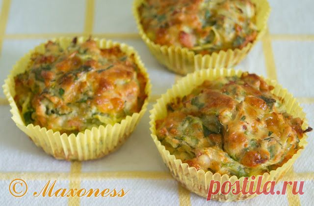 Проверенные рецепты: Маффины из кабачков с ветчиной.