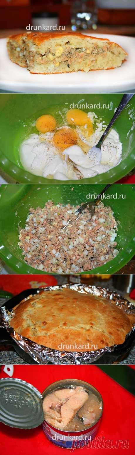 Быстрый рыбный пирог с яйцом « Пьяный повар