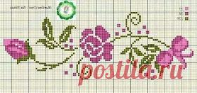 Вышивка и схемы, вышивка Крестом бесплатные: Цветы легкие для бордюров вышивка крестом