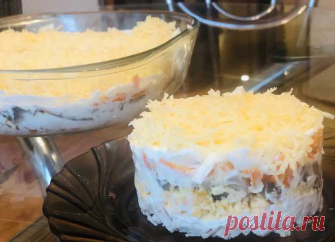 Салат «Вечная классика» с курицей и шампиньонами. Рецепт «похудила» и готовлю на диете - Пир во время езды