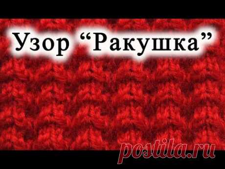 Вязание спицами. Узор &quot;Ракушка&quot; - YouTube