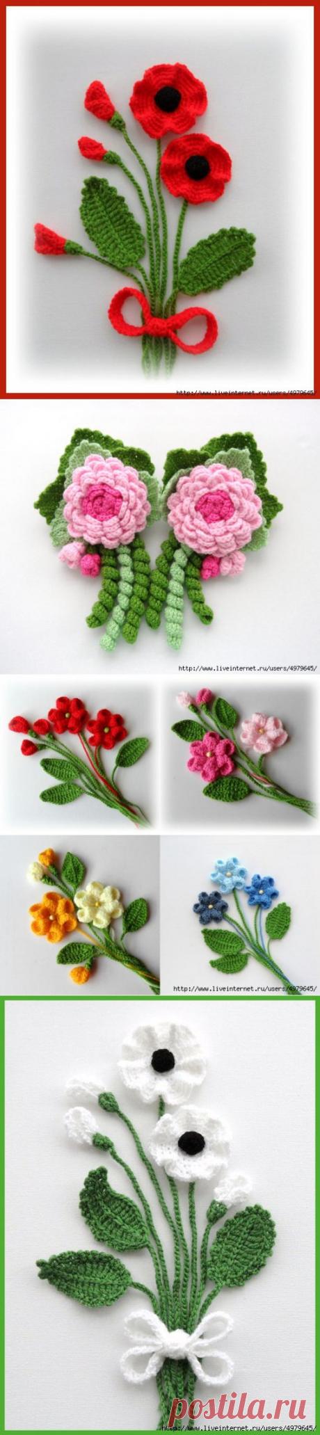 КРАСИВЫЕ ЦВЕТЫ - МНОГО ИДЕЙ И СХЕМ.