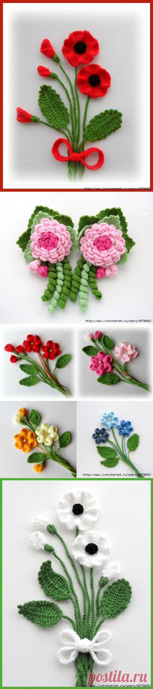 КРАСИВЫЕ ЦВЕТЫ - МНОГО ИДЕЙ И СХЕМ.