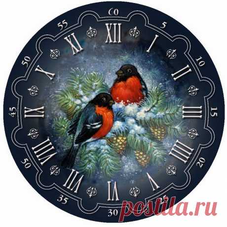 Макеты часов. Картинки для декупажа.
