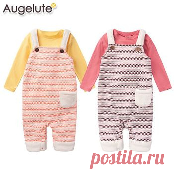 Высокое качество новое поступление костюм младенца мальчик девочка одежды ребенка комбинезоны + ползунки 2 шт./компл. осень зима новорожденного мальчика / девушка боди купить на AliExpress