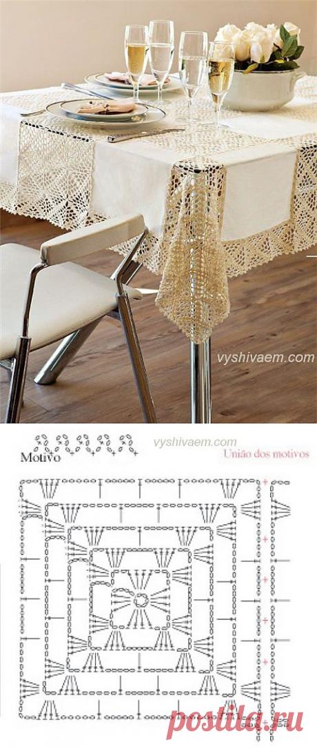 Скатерть с прошвами | РУКОДЕЛИЕ