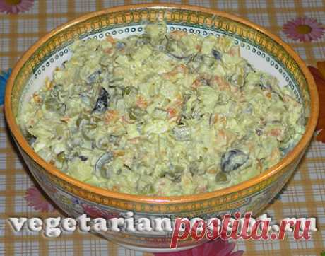 Вкусный вегетарианский оливье, рецепт с фото
