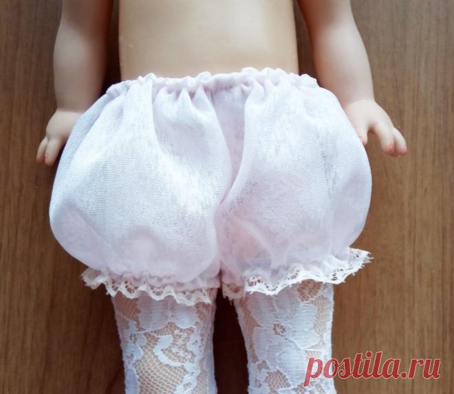 Куклы и аксессуары от Лилии
Продолжаем одевать куклу, теперь шьем панталоны.