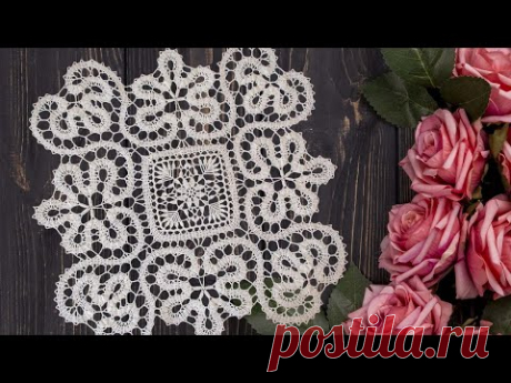 БРЮГГСКОЕ КРУЖЕВО - КВАДРАТНАЯ САЛФЕТКА. ЧАСТЬ 2