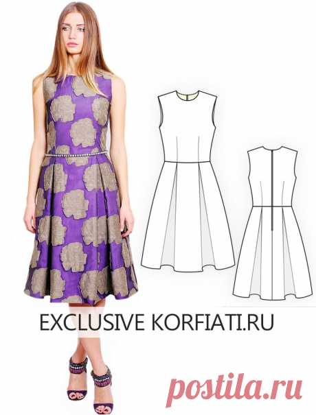 Готовая выкройка коктейльного платья для скачивания от А. Корфиати