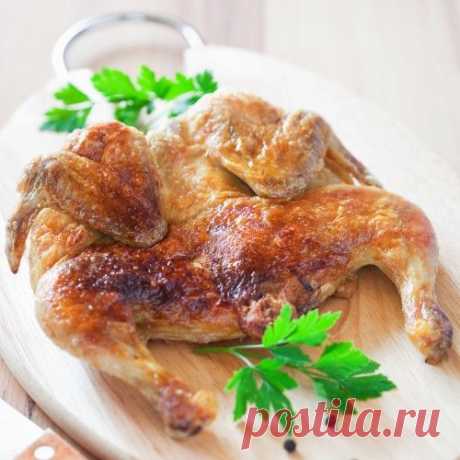 Цыпленок табака под чесночно-молочным соусом.
