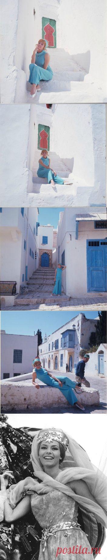 Мишель Мерсье во время съемок "Анжелики и султана". Тунис. | Ностальгический клуб любителей кино .