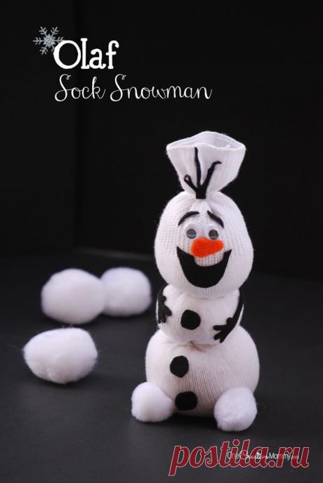 Снеговик Олаф из носка (м/ф "Холодное сердце")