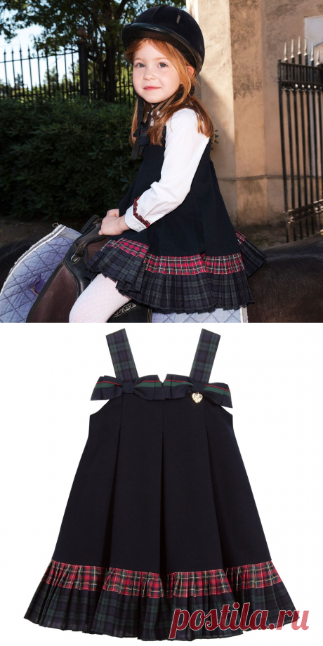 Lapin House - Girls Blue Pinafore Dress | Childrensalon