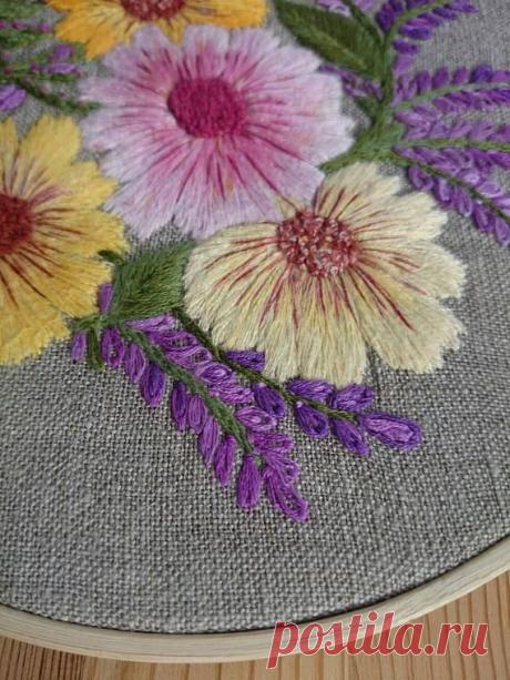 Rustic Embroidered Decor Wild Flowers ~ Hand Embroidered Home Decor ~ Hoop Art Yellow Flowers ~ Floral Embroidery with Hoop on Burlap Hand Embroidered Floral Decor Floral hoop art executed on burlap. This home decor is the perfect choice for rustic decor lovers. If you like hand