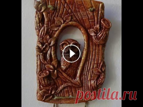 Интерьерное панно ,, Филин ,,  Работа из соленого теста.М.К.1 часть Мой бизнес : 2-частьИнтерьерное панно ,, Филин ,, Как сделать листик своими руками ,перейдите по ссылке. Точно такой же, сувенир вы можете создать сво...