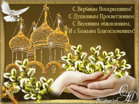 Пусть Воскресенье вербное вам принесет
Удачи, счастья, радости на весь грядущий год.
Пусть будет дом полон тепла,
А ваша жизнь будет светла!