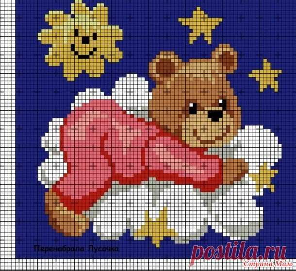 Вязание крючком С2С. Схемы с мишками для детских пледов. - Страна Мам