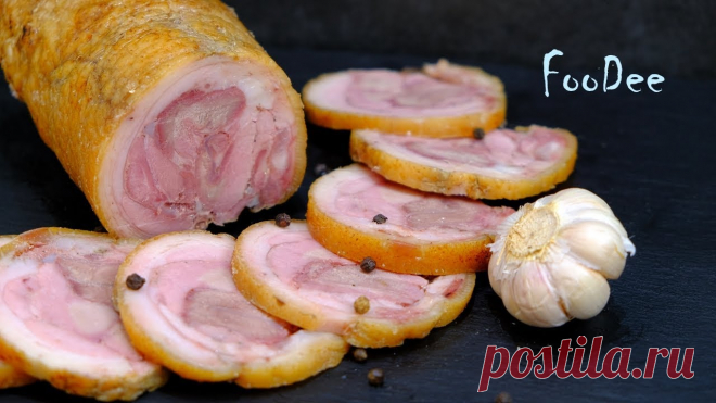 Ветчина из свиной рульки – Какая же она ВКУСНАЯ и ароматная! Простой рецепт Свиная рулька по этому рецепту – отличная мясная закуска из доступной части свинины. Такая домашняя ветчина подойдет и вместо колбасы на бутерброд, и как нар...