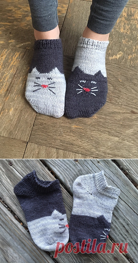 Ravelry: YinYang Kitty Ankle Socks pattern by Inorgaknit