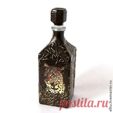 Декоративная бутылка &quot;Для настоящего мужчины&quot;. - коричневый,Декоративная бутылка