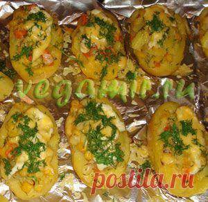 Картофель фаршированный овощами | Вегетарианские рецепты