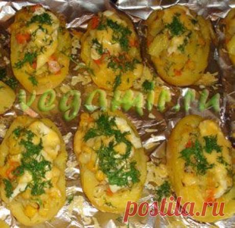 Картофель фаршированный овощами | Вегетарианские рецепты
