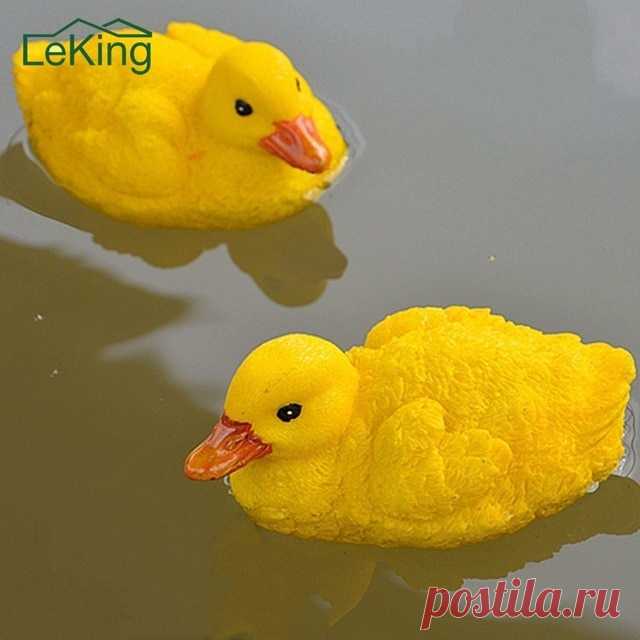 2 предмета искусственный Floating смолы желтые утки для бассейн газон дома и сада имитация орнамент для ежедневного Применение купить на AliExpress