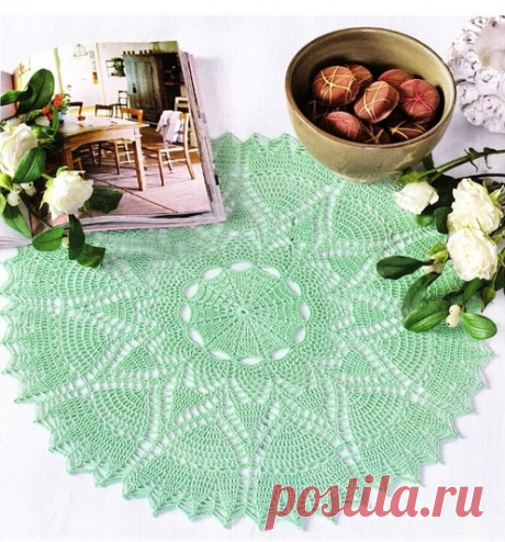 Круглая салфетка крючком