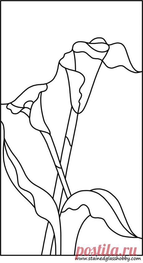 Цветок gilju витражи картины | Templates-Stencil- Motifs