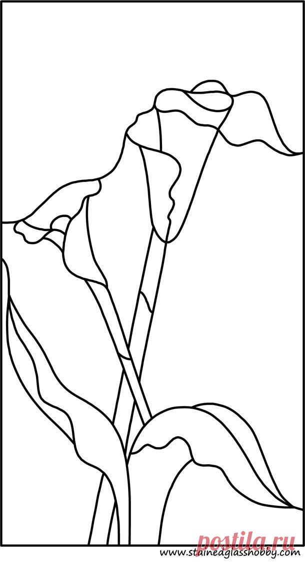 Цветок gilju витражи картины | Templates-Stencil- Motifs