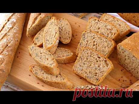 🍞Хлеб из 100% цельнозерновой пшеничной муки с семенами в духовке