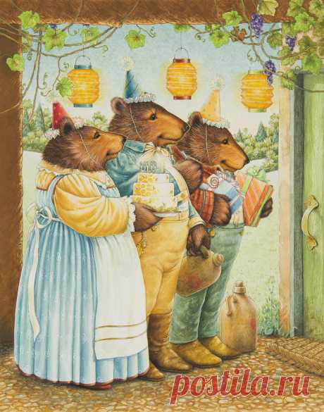 Party Bears by Lynn Bywaters Party Bears Painting by Lynn Bywaters