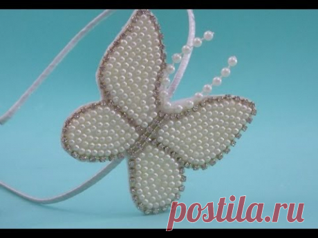Faça você mesma: tiara com borboleta em pérolas