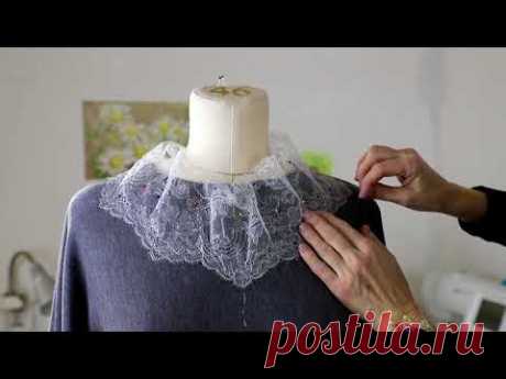 кружевной декор трикотажного топа.