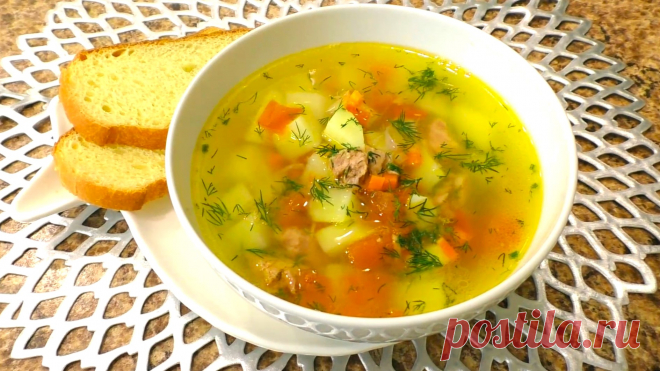 Рыбный суп из консервов за 15 минут, вкусно за уши не оттащишь.