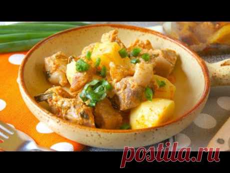 🍲 Картошка с мясом в микроволновке — видео рецепт