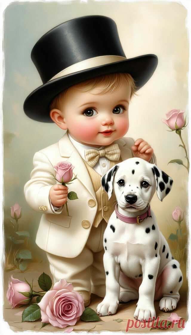 «. Ruth J. Morehead,vintage,иллюстрация,трогательный сюжет,милый малыш в white костюмчике,цилиндр на голове,в …» — картинка создана в Шедевруме .


Ruth J. Morehead,vintage,иллюстрация,трогательный сюжет,милый малыш в white костюмчике,цилиндр на голове,в руке роза,рядом сидит милый маленький щеночек далматинец,высокая детализация,white клипарт фон,нежные оттенки,light yellow,light green,light pink,light blue,light violet,ultra HDR+