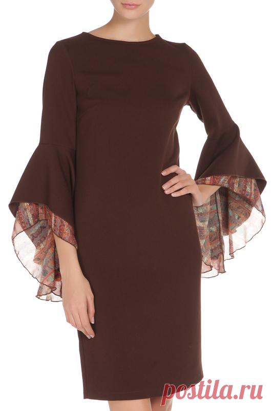 Прилегающее платье с застежкой на молнию Adzhedo Бренд: Adzhedo. Артикул: 41331. Цвет: коричневый, терракотовый. Состав: 85% полиэстер, 15% хлопок. Описание: Платье прилегающего силуэта выполнено из ткани. Эффектные рукава создают романтический образ. Изделия с застежкой молния сбоку.. Сезон: всесезон. Параметры изделия: для размера xs/42- обхват груди - 84 см, обхват талии -  64 см, обхват бедер -  90 см ; для размера s/44- обхват груди - 88 см, обхват талии -  68 см, обх...